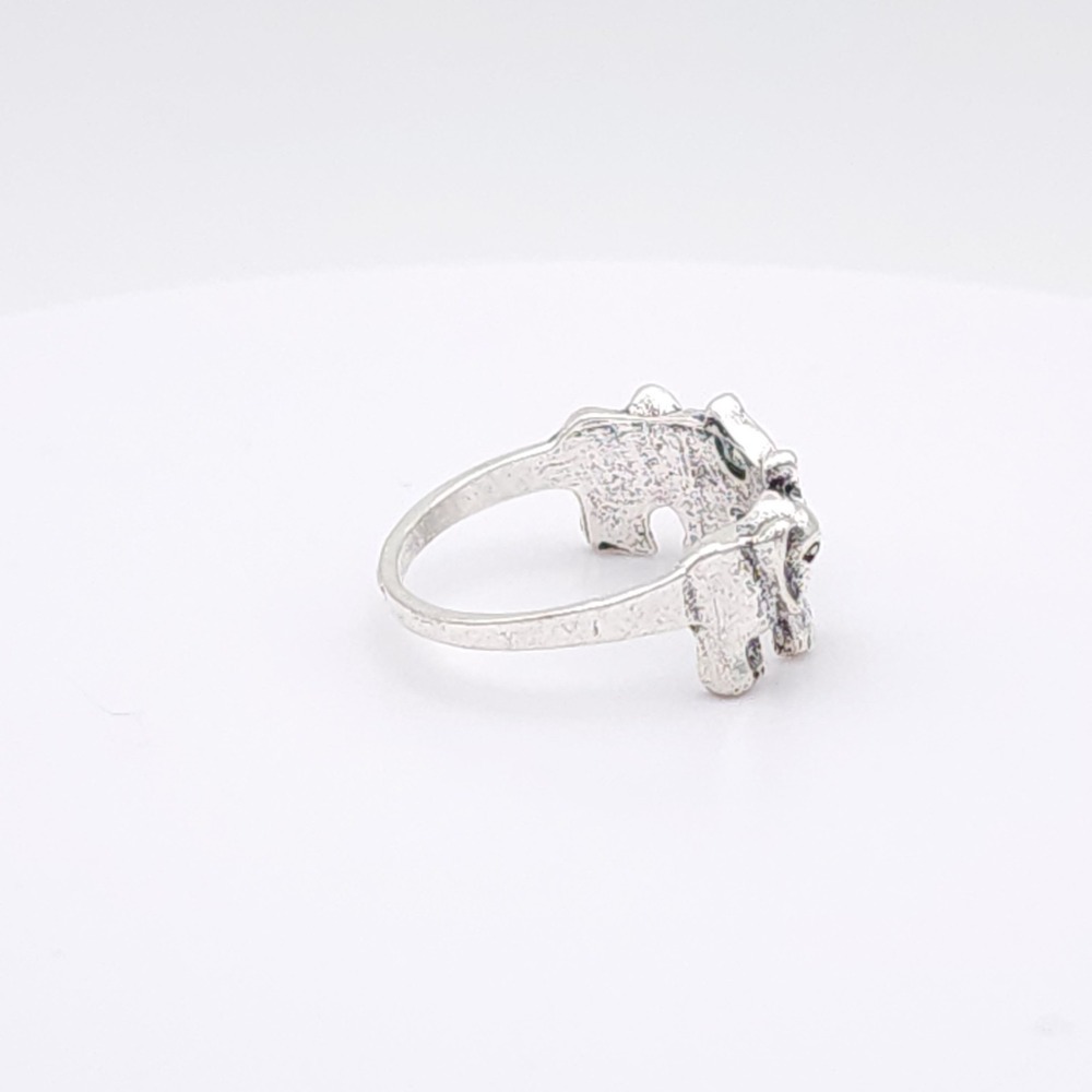 Silver Elephant Wrap Ring Size 7 Animal Band Statement - Picture 13 of 15